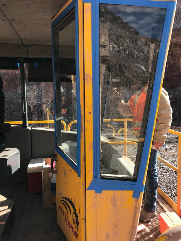 E.A. Glass heavy duty glass service, Drill Rig Cab Door