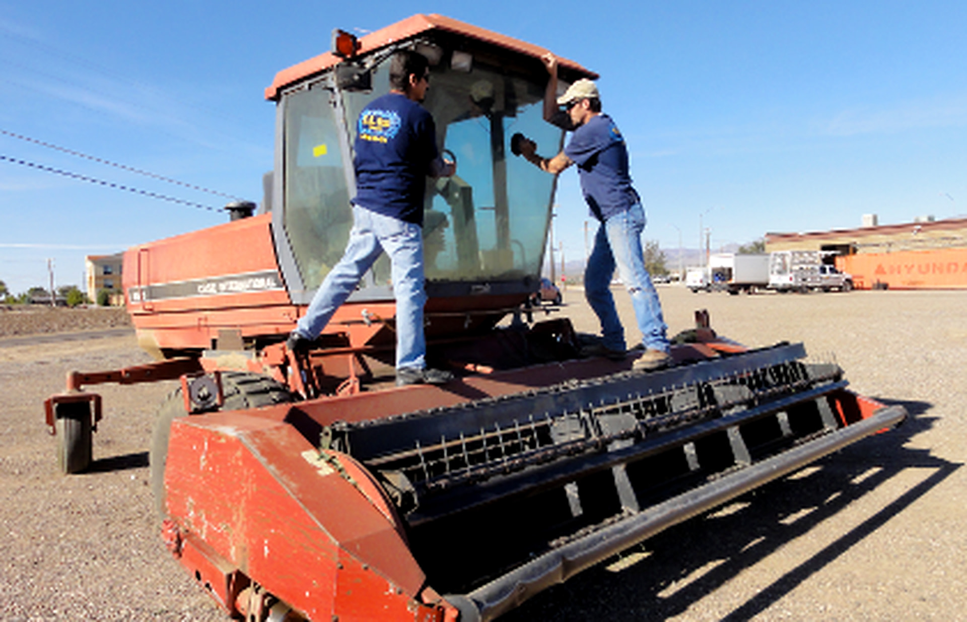 E.A. Glass heavy duty glass service, Case International Swather