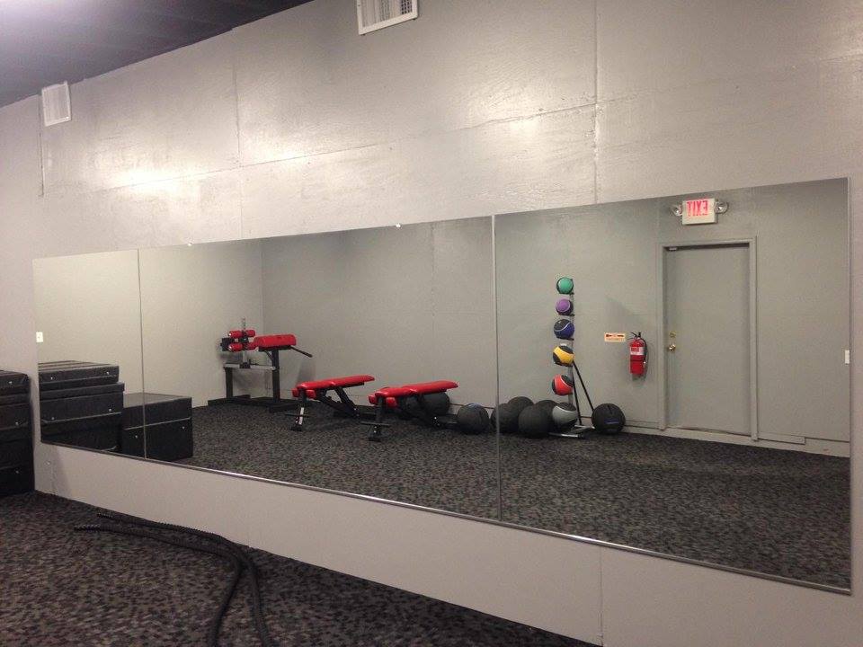 E.A. Glass custom mirror installation: Studio Mirror Bank